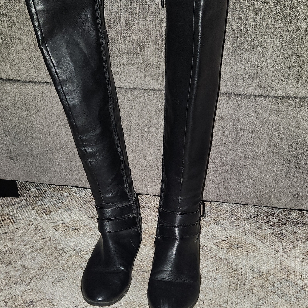 Material Girl Black Over the Knee Boots